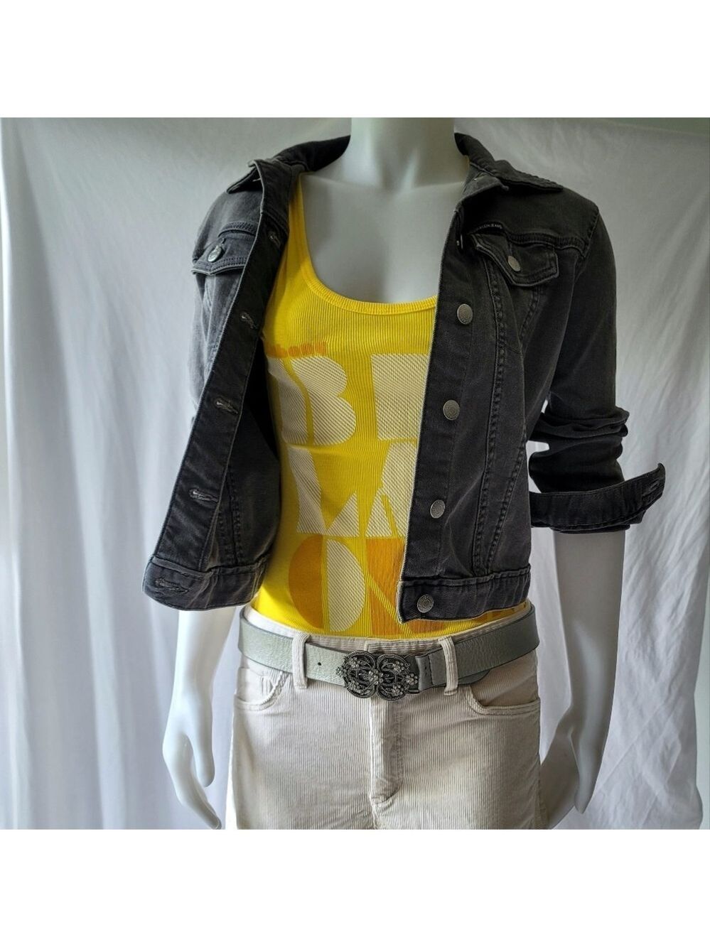 Calvin Klein Petite Gray Denim Jacket Size XS